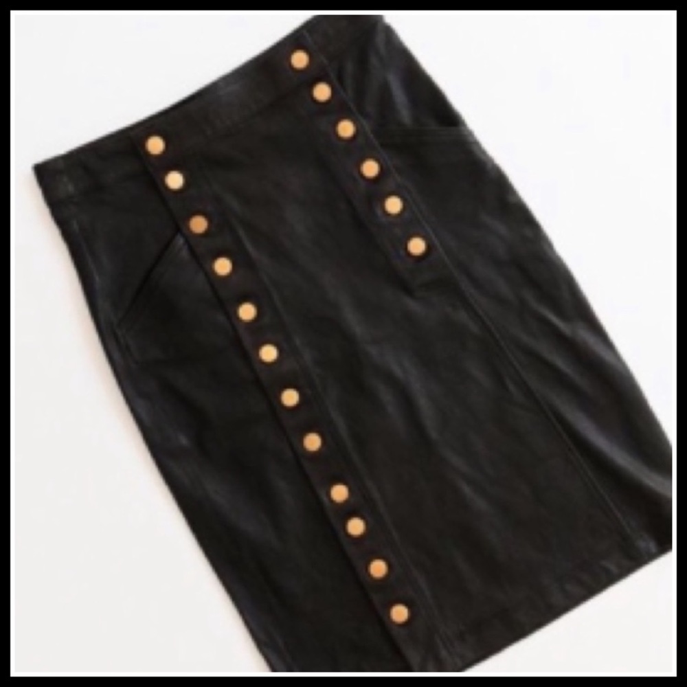 MW Lamb-Leather Ella MIDI Pencil Skirt (0-Xs) RARE - Picture 8 of 10